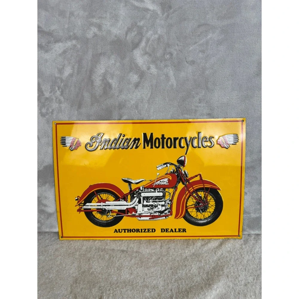 Indian Motorcycles Authorized Dealer Metal Sign Wall Decor‎ Garage Man Cave